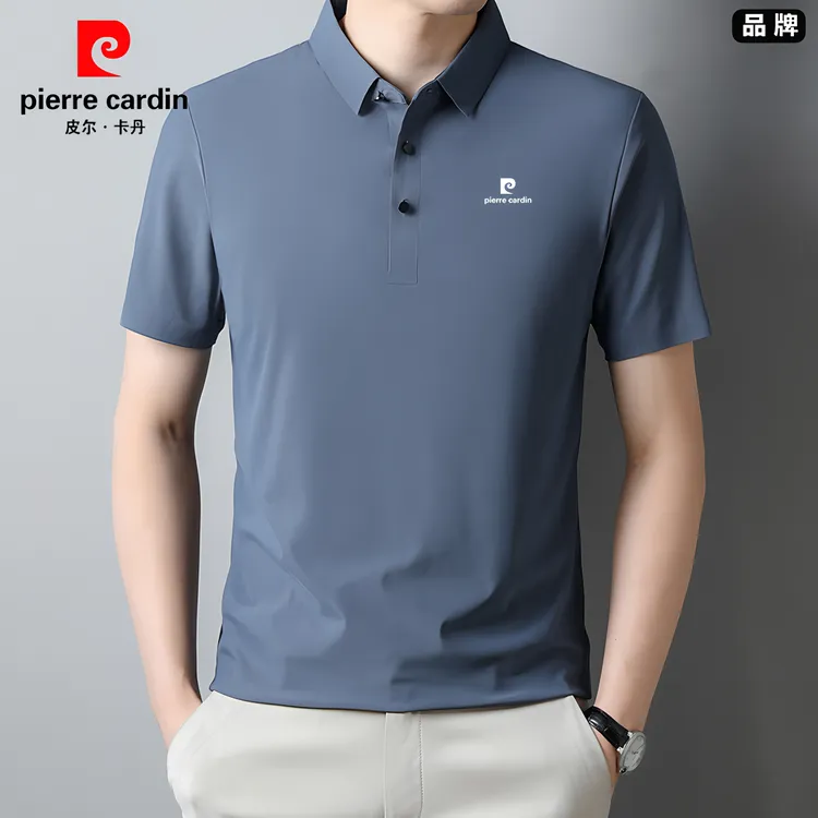 皮尔卡丹男士短袖夏季新款百搭潮流中老年商务休闲无痕冰丝polo衫