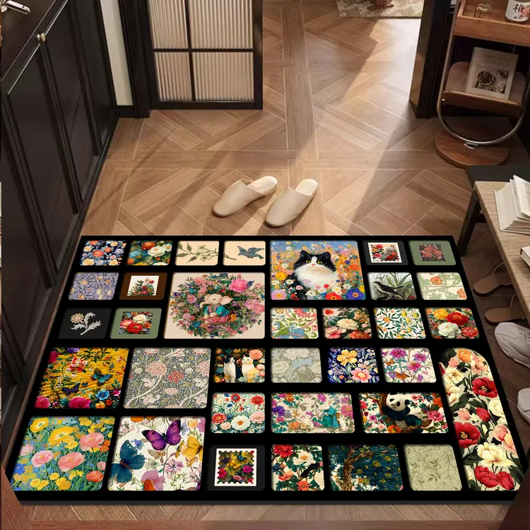 【60*80cm】入户门垫玄关装饰地垫卫生间吸水地垫二代硅藻泥地垫