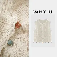 WHY U-25SS早春新款镂空花边饰上衣【兰花饰】