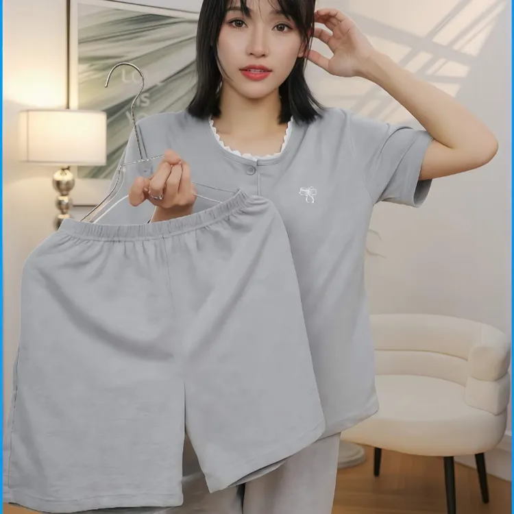 【拍一发三】夏季新款女士睡衣套装时尚简约休闲可外穿家居服套装
