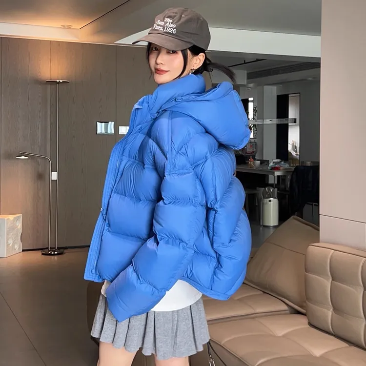 杨紫同款新国标90绒龟背泡芙可拆卸连帽羽绒服女外套