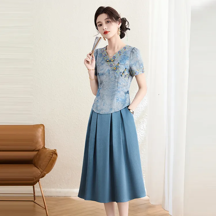 【外套+裙子】优雅新款气质时尚大气减龄收腰显瘦套裙M-4XL-26454-q