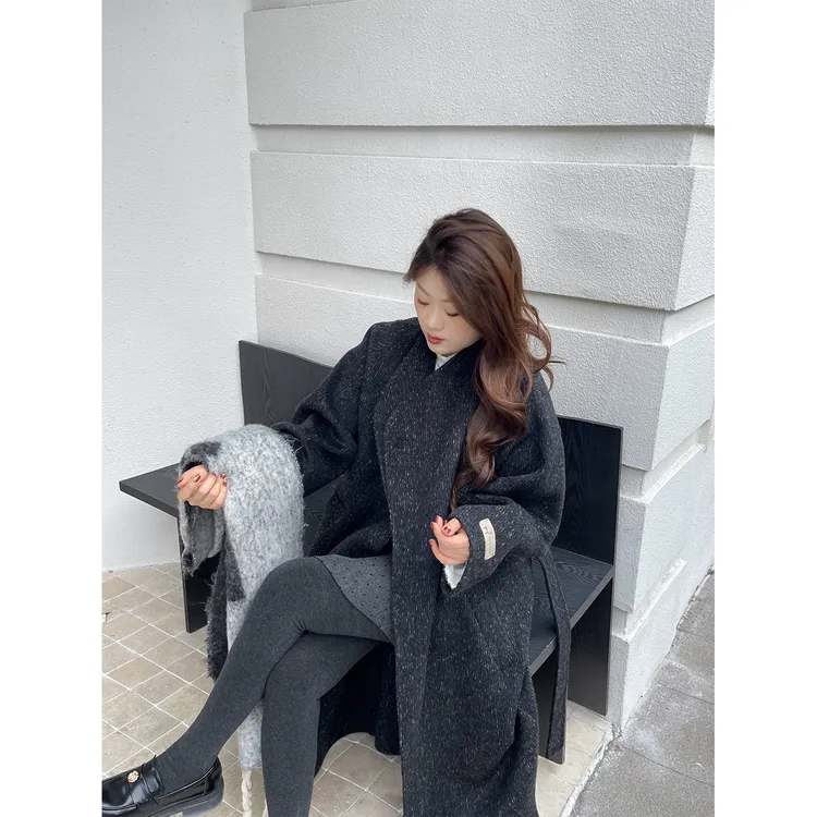 裂渡宣宣【陪你过冬】长短款双面呢女冬气质绵羊毛羊驼大衣ZYCT3852