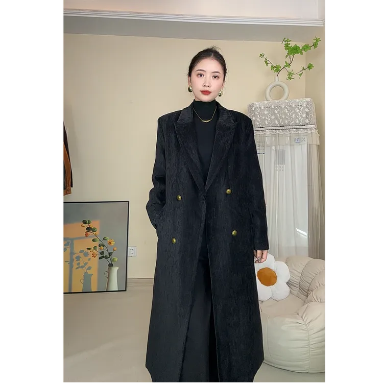 羽绒服女冬季新款高级感宽松显瘦长款白鸭绒内胆加厚西装外套大衣