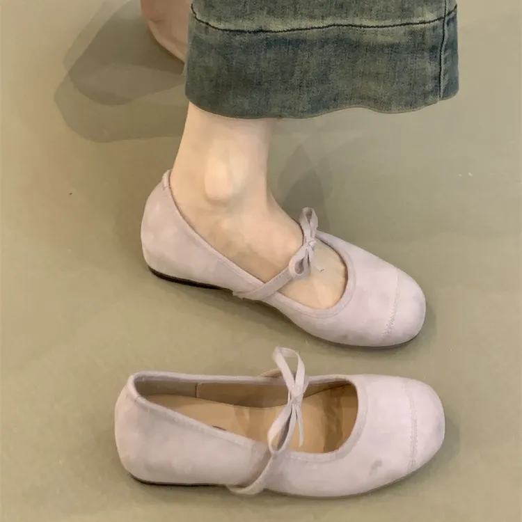 QYZ-277-8法式气质蝴蝶结内增高芭蕾单鞋2025夏季仙女风玛丽珍鞋