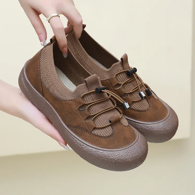 秋季新款软底单鞋女软底软面透气舒适时尚百搭休闲鞋一脚蹬懒人鞋