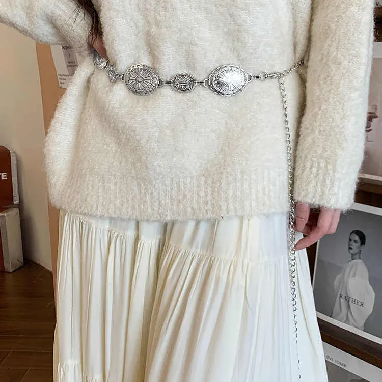 毛衣腰链女ins设计感小众波西米亚风金属皮带腰带女装饰配裙子