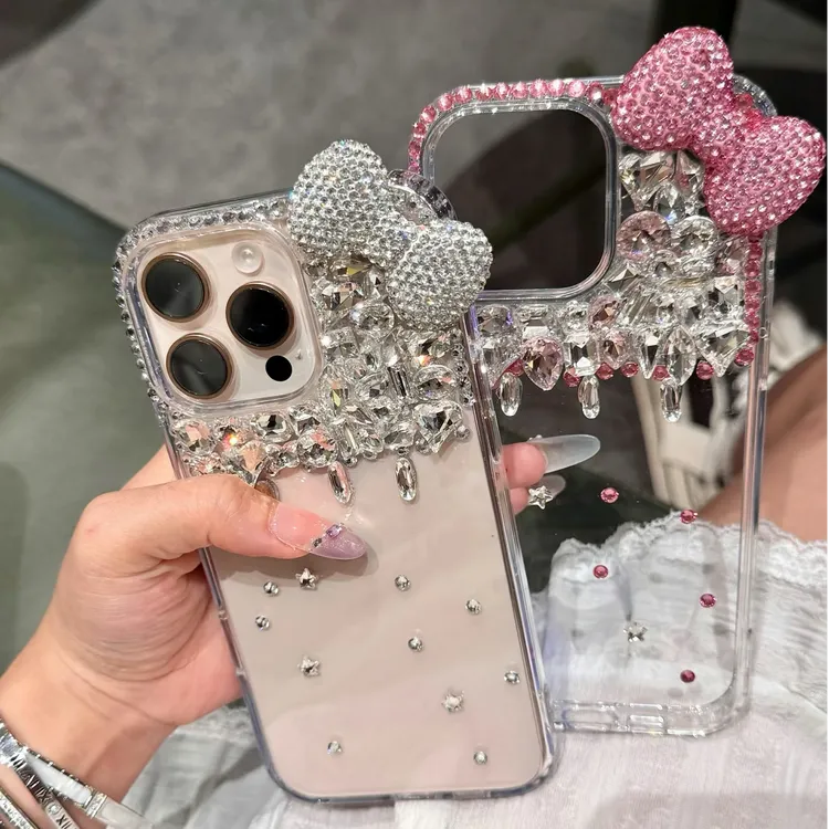 千金风点钻蝴蝶结适用于苹果iPhone16promax手机壳15高级感13名媛