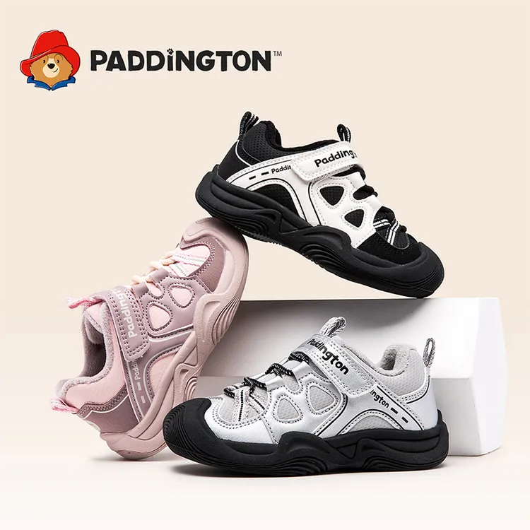 帕丁顿熊儿童冬季学步鞋2025加绒加厚防滑软底运动鞋户外机能鞋