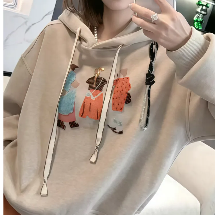 巨好看加绒加厚卫衣女款2025新款爆款时尚洋气重工刺绣上衣秋冬季