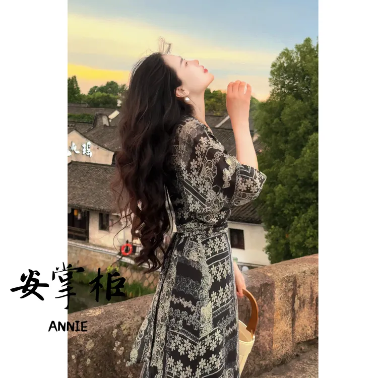 安掌柜 新中式女国风高端精致古风连衣裙FGH1035