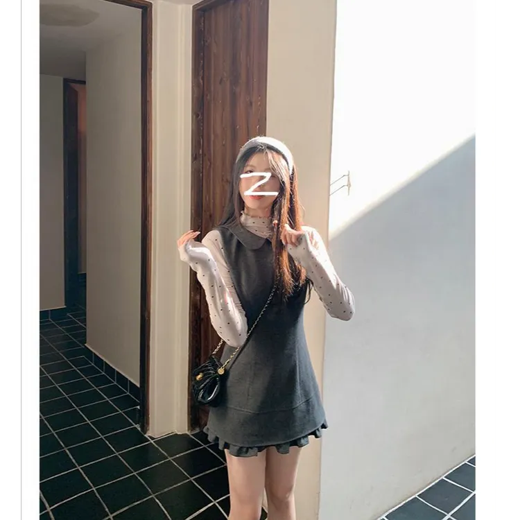 miu系恋人小个子秋季流光风百搭连衣裙波点小众炸街高级感女装