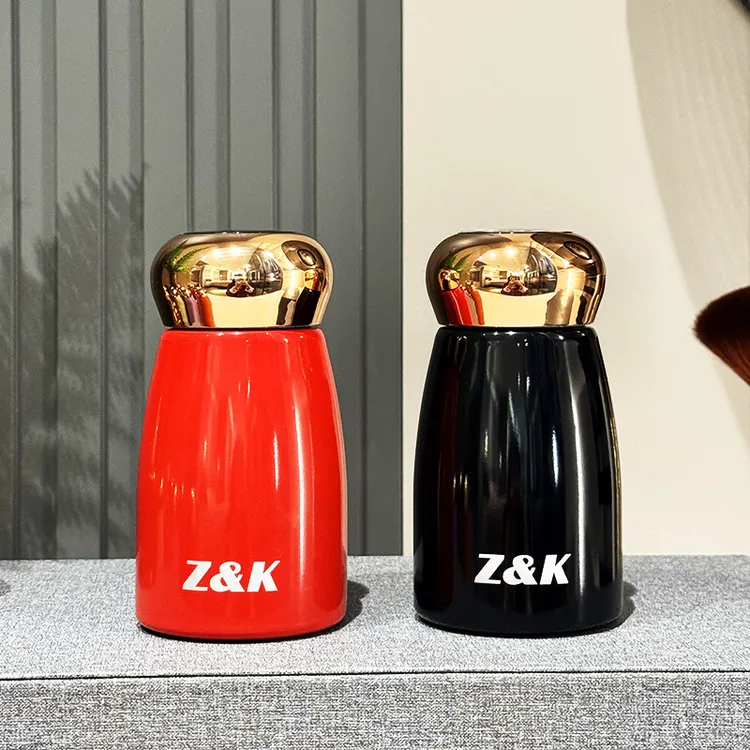 潮牌Z&K轻奢黑金蘑菇口袋杯大肚便携随身迷你小巧保温水杯