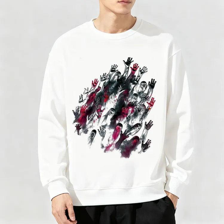 秋冬男士圆领印花卫衣时尚设计无帽套头美式休闲保暖不起球打底衫