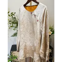 新中式提花衬衫女装长袖秋装打底衫内搭改良唐装小衫上衣2025新款