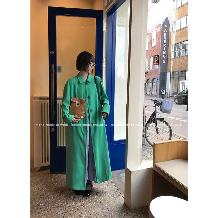 【Mona张绮贤】MONA 复古时髦 长短款风衣外套女 O125T00785