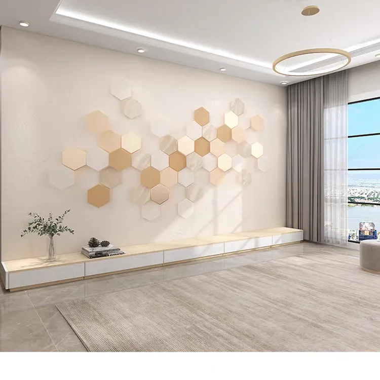 简约立体墙布客厅电视背景壁布沙发墙壁纸奶油风装饰壁画卧室床头