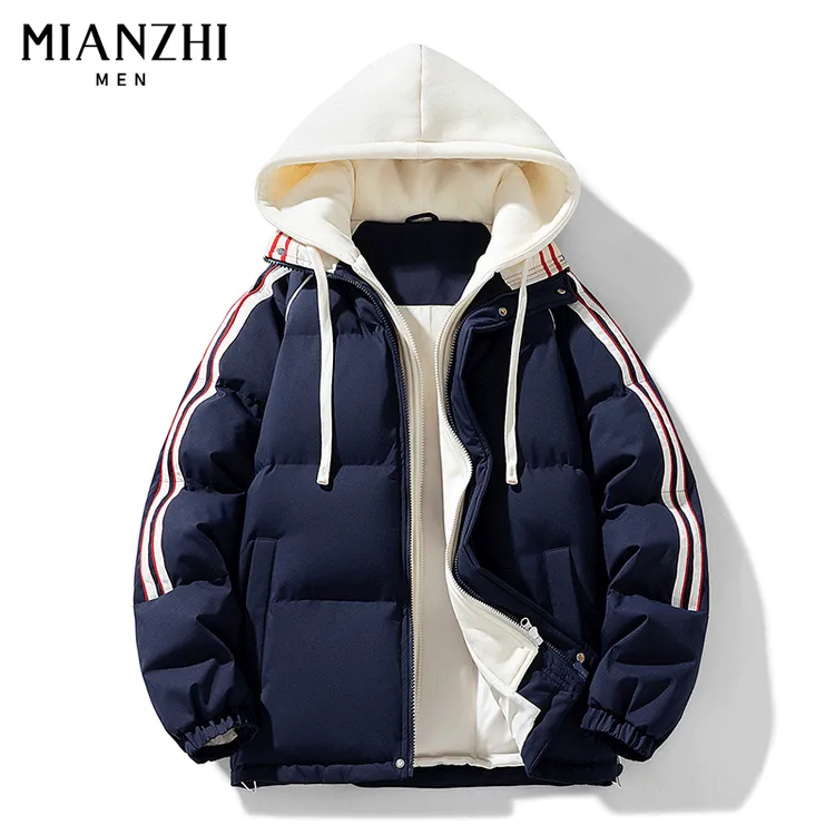 棉致潮牌美式休闲假两件连帽棉服秋冬季加厚保暖情侣款面包服外套