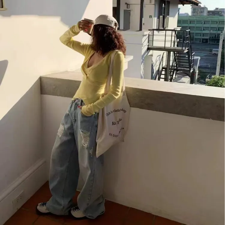 纯欲辣妹百搭气质长袖针织衫女早秋2025新款修身显瘦设计感上衣潮