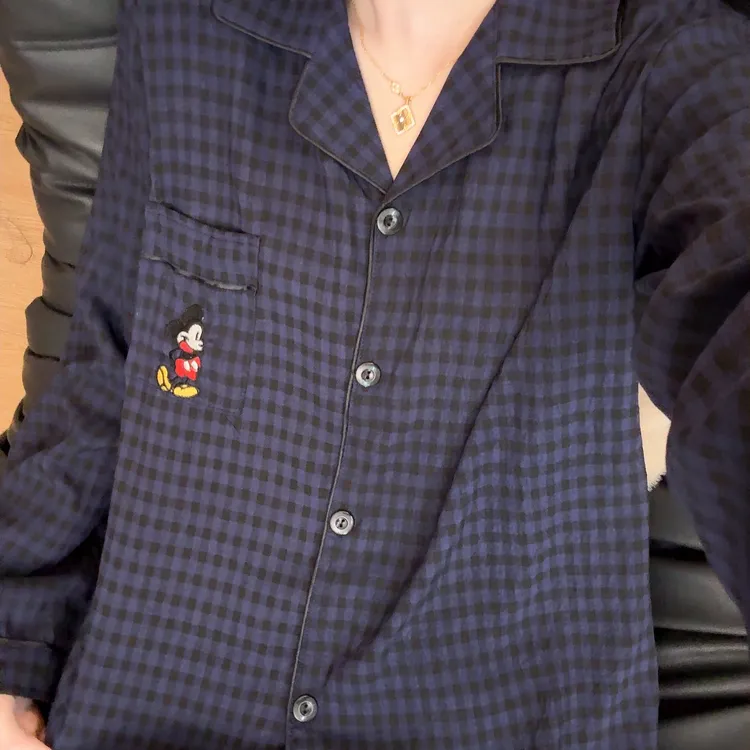 甜美元气少女风云朵棉长袖长裤大码睡衣oversize家居服外套可外穿