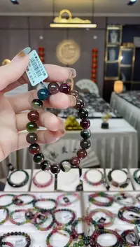 【闪购商品】碧玺西瓜单圈手串10mm+未镶嵌一物一证dan