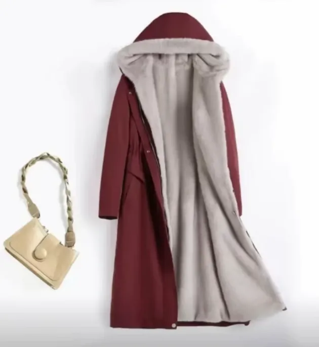 【活里活面】毛袖貂绒派克女加绒加厚可拆卸内胆尼克服海宁达