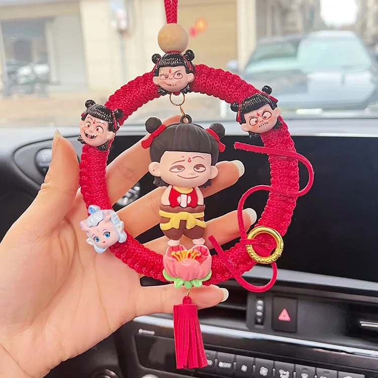 哪吒之魔童闹海系列车载挂件哪吒创意diy手工汽车挂件生日礼物