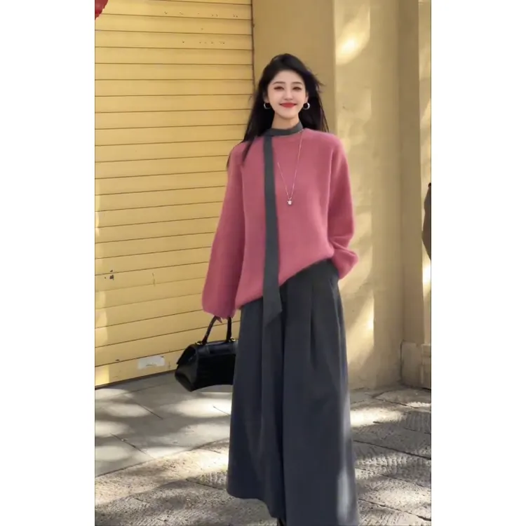 MARIE.COCO法式高级感温柔针织衫毛衣纯欲风气质半身裙时髦两件套