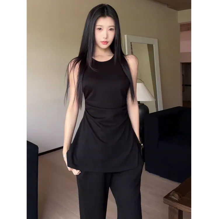 2025夏季新款时尚套装气质显瘦洋气休闲百搭性感辣妹背心上衣长裤