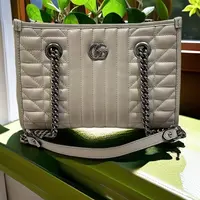 95新 GUCCI/古驰 白色托特1182 7075