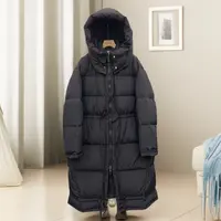 2308款连帽休闲保暖中长款羽绒服