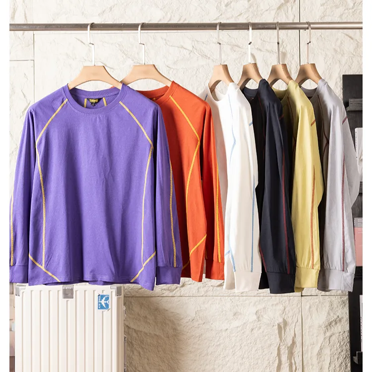 情侣户外运动长袖T恤拼接吸湿排汗透气男秋冬季打底衫QL9003