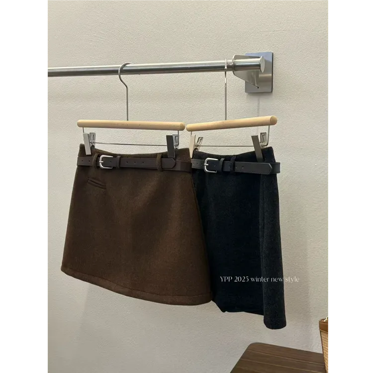 YPP!【静奢时光】秋东显瘦气质高腰显瘦毛呢半身裙短裙