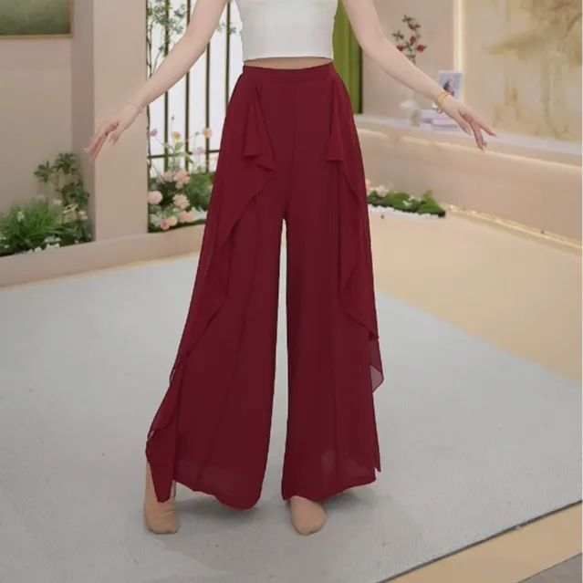046飘带裤夏季直筒休闲外穿薄款现代舞阔腿裤宽松垂感飘逸练功裤
