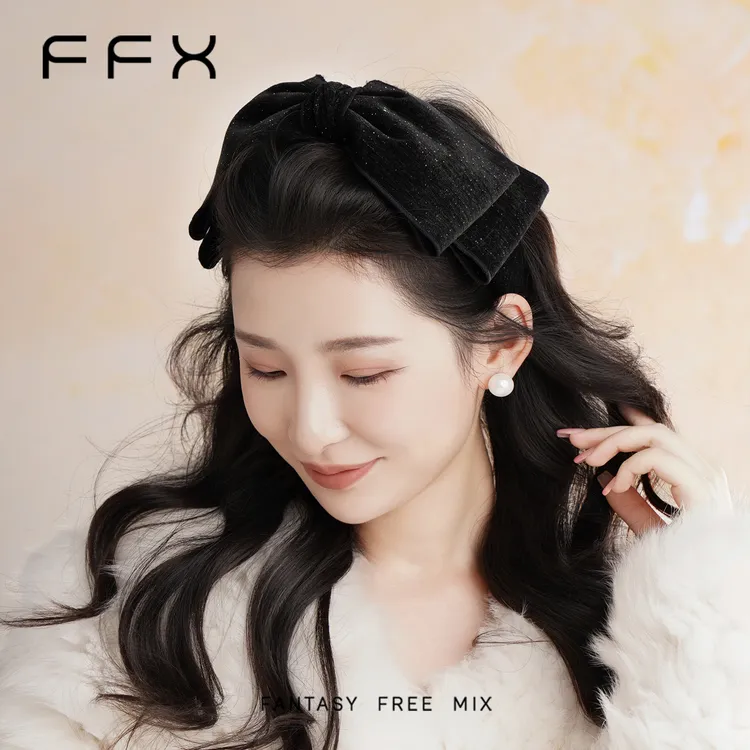 弗弗西FFX【赫本时光】高级低调细闪双面丝绒贵气蝴蝶结发箍