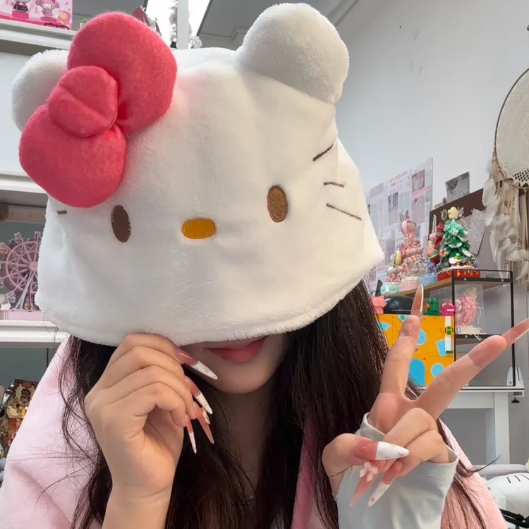 【维霓】kt猫粉嫩少女心毯子凯蒂披风斗篷宿舍空调毯KT猫披肩