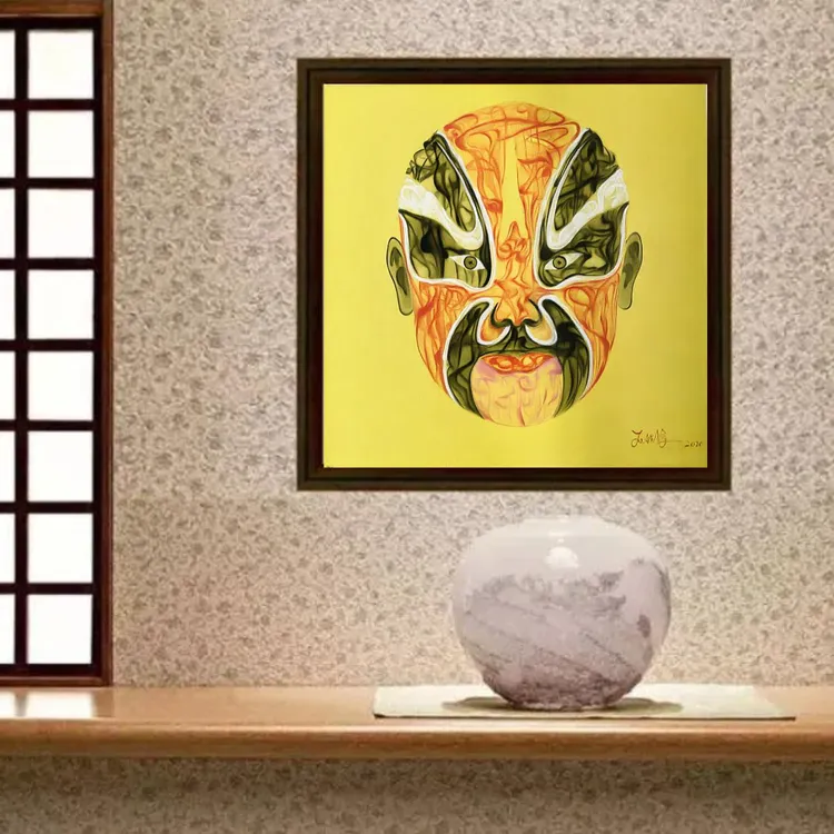 当代艺术收藏《脸谱之红》客厅卧室书房