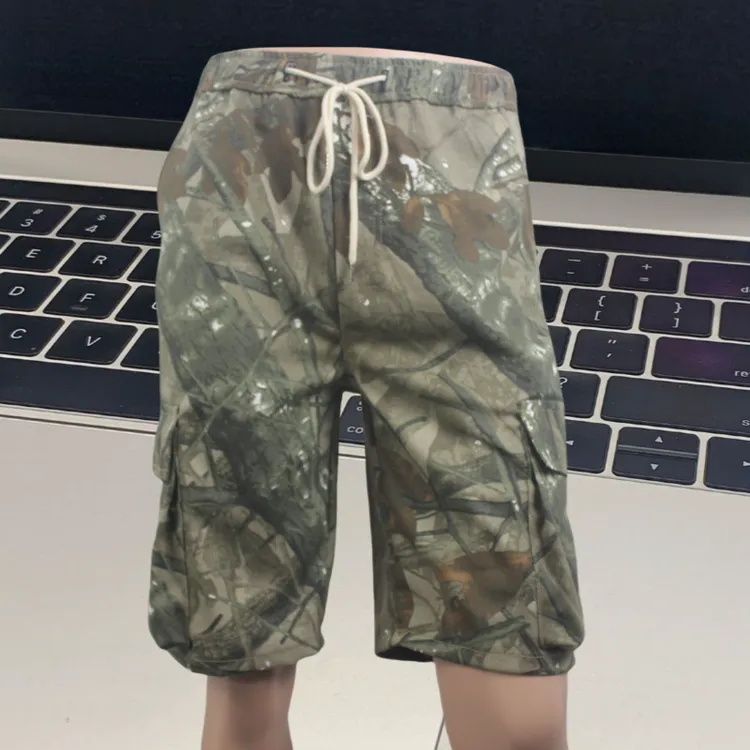 现场定制订做男士夏季宽松直筒薄款迷彩户外休闲裤工装五分中裤