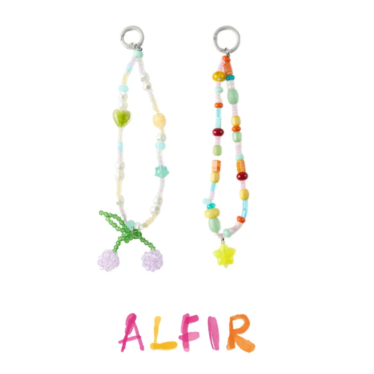 Alfir·春日樱桃琉璃串珠手机挂链 便携通用防丢挂链手机挂链便携