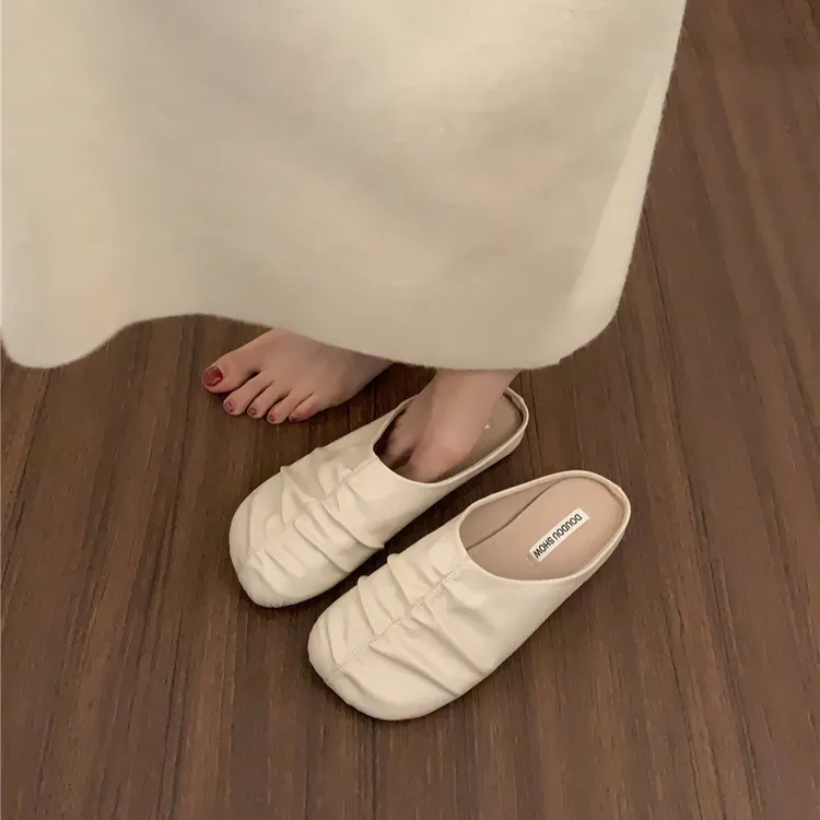 小众设计感平底包头拖半拖鞋女春夏法式软底单鞋女鞋休闲穆勒鞋子