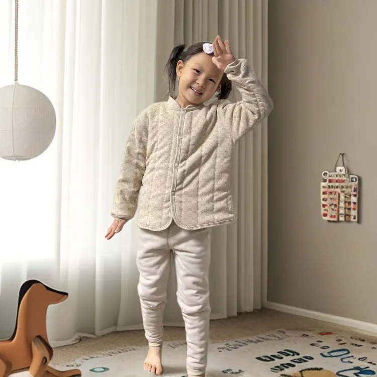 【校服神器】单排扣套装极简风厚款童装小童保暖休闲风女童字母