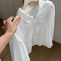 小文姐 W1128-春新款小衫高级感轻奢减龄洋气长袖风琴褶衬衫上衣