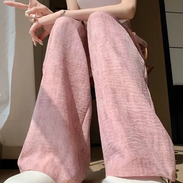 扎染脏脏裤山本裤女薄款阔腿裤子高腰松紧裤夏季冰丝裤休闲直筒裤