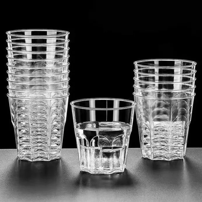 【买50送50】花纹一次性航空一次性杯子加厚耐热硬质塑料杯茶水杯