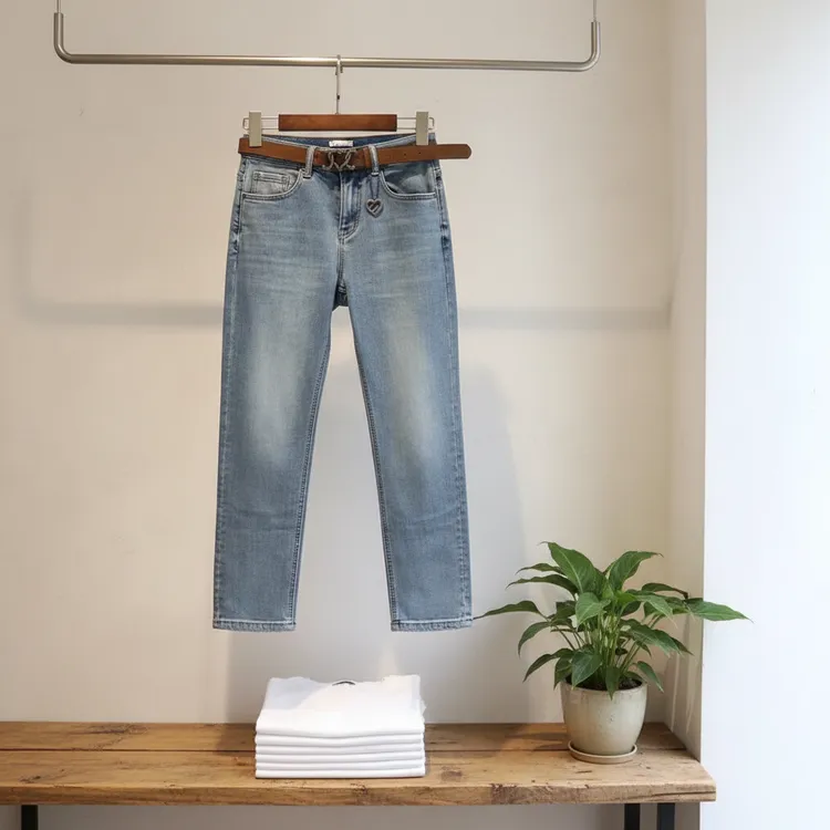 女士加绒加厚显瘦牛仔烟管裤99691