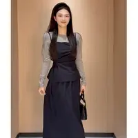 新款超火巨好看的大方得体穿搭一整套休闲裙子两件套装女35581