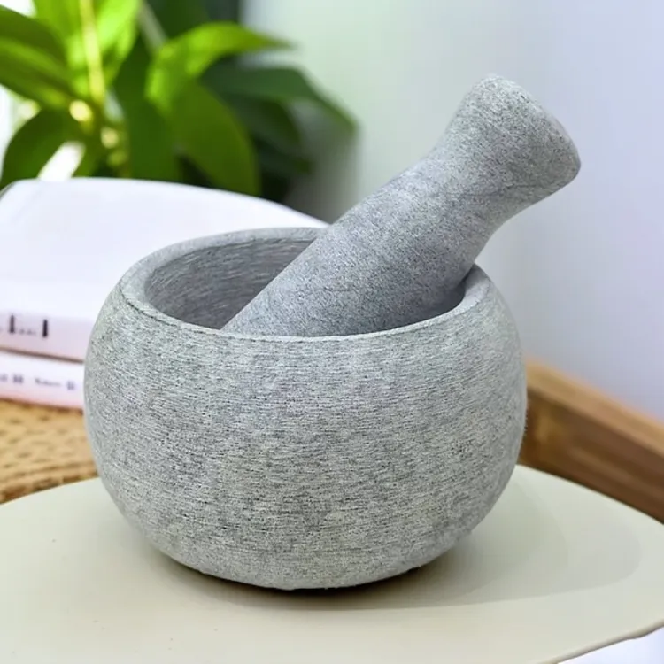 青石老石臼家用蒜臼子捣蒜器捣药臼天然蒜泥器压蒜罐辅食研磨对窝