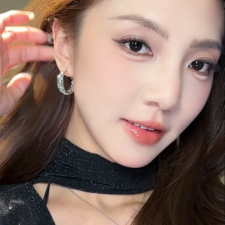 合金耳饰 欧美风时尚简约镂空大圈圈耳环