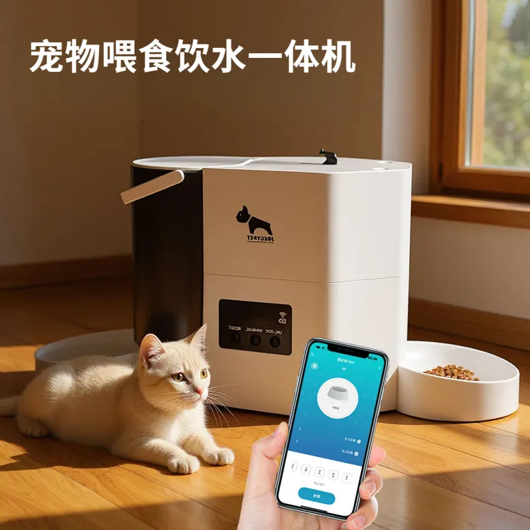 猫咪喂食器wifi宠物自动喂食饮水一体机狗狗远程控制自动喂食器