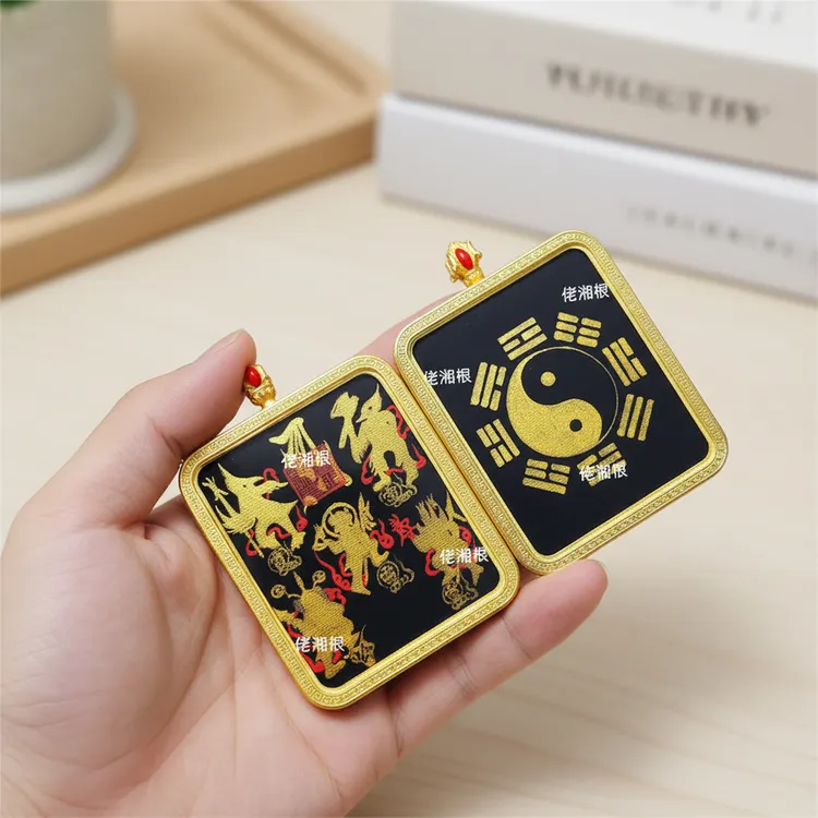 佬湘根五雷真形唐卡吊坠纯手绘双面挂坠精美复古手工脖子配饰定制